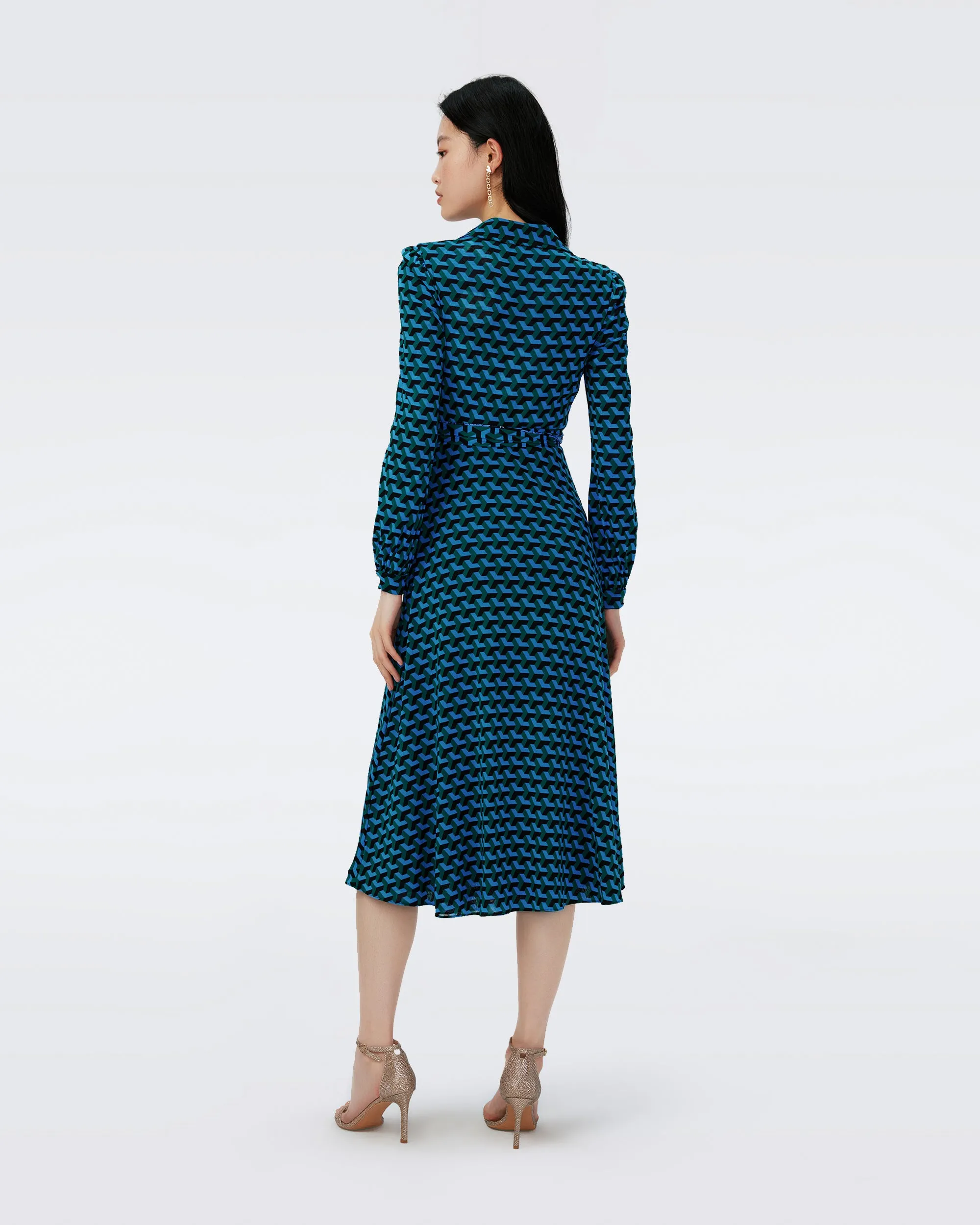 Phoenix Reversible Mesh Wrap Dress sold by Diane Von Furstenberg product image thumbnail 3