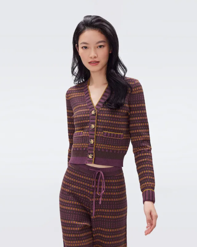 Gilly Knit Jacquard Cardigan sold by Diane Von Furstenberg