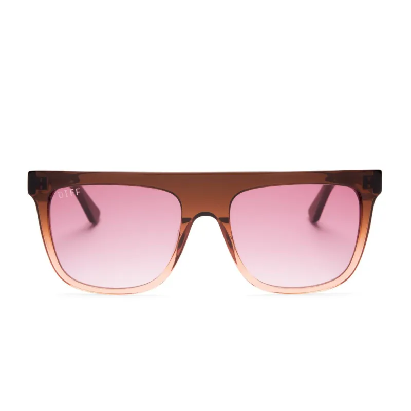 STEVIE - TAUPE OMBRE CRYSTAL + WINE GRADIENT SUNGLASSES sold by Diff Eyewear