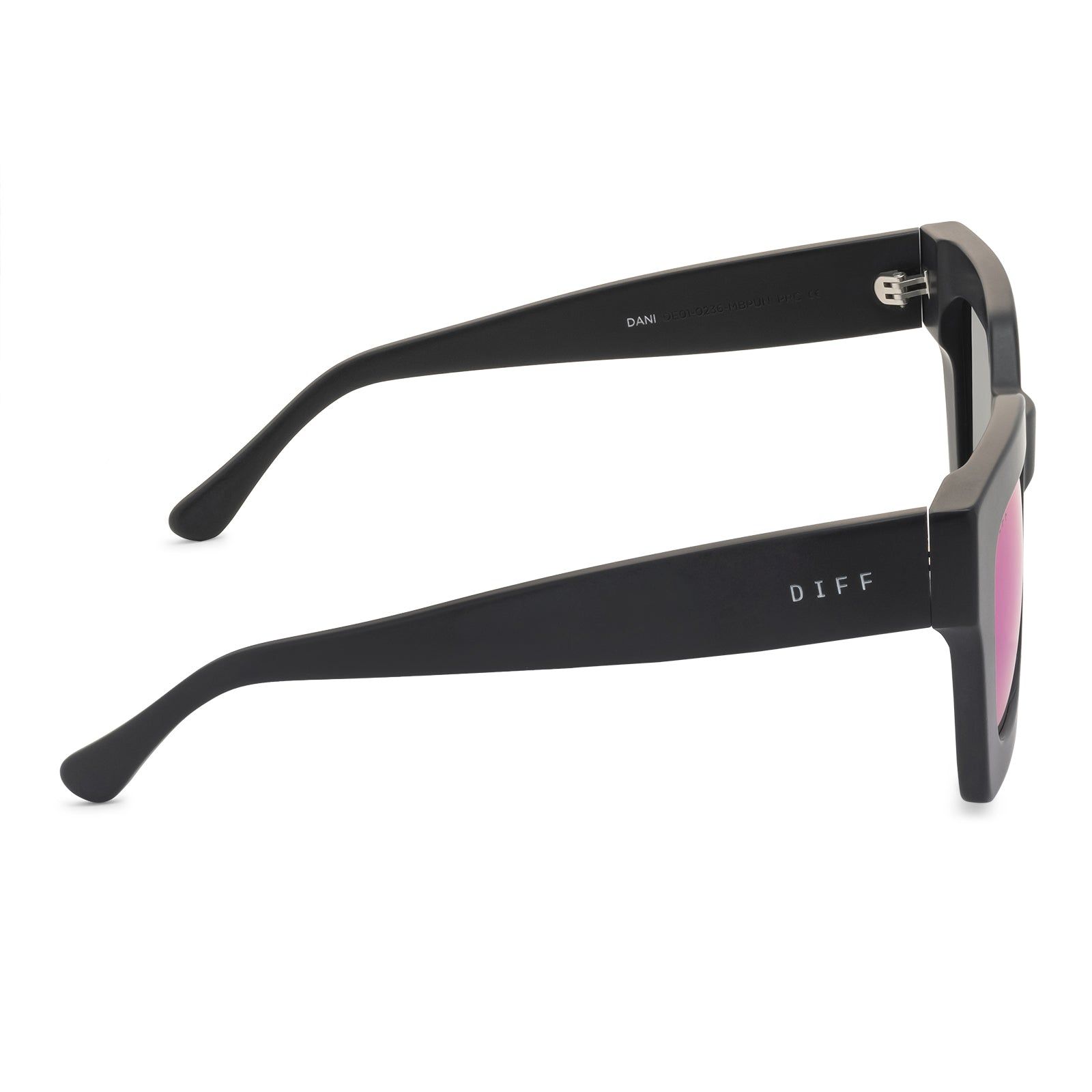 DANI - MATTE BLACK + PURPLE MIRROR SUNGLASSES sold by Diff Eyewear product image thumbnail 4