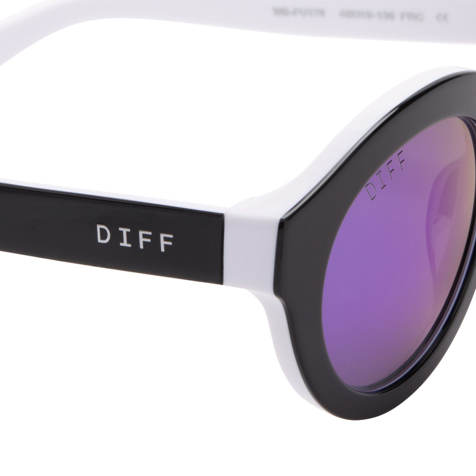 LIL DIME - WHITE BLACK + PURPLE MIRROR SUNGLASSES sold by Diff Eyewear product image thumbnail 4