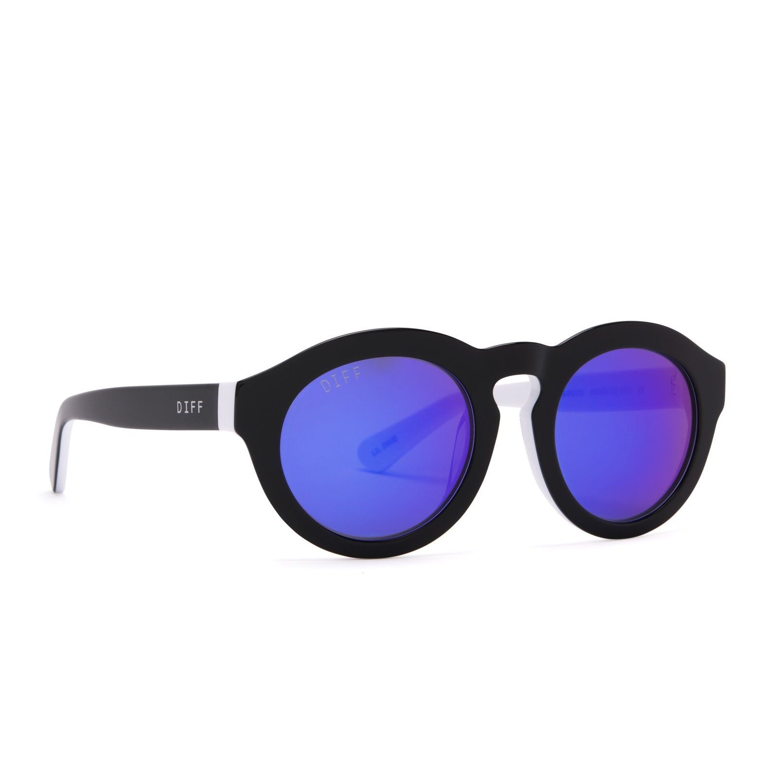 LIL DIME - WHITE BLACK + PURPLE MIRROR SUNGLASSES sold by Diff Eyewear product image thumbnail 2