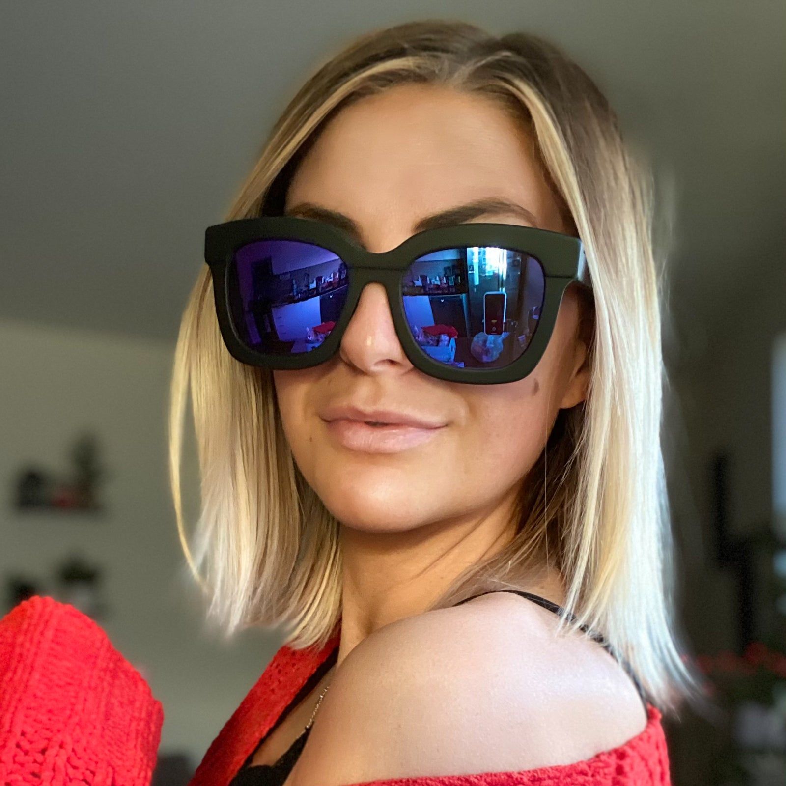 CARSON - MATTE BLACK + PURPLE MIRROR POLARIZED SUNGLASSES sold by Diff Eyewear product image thumbnail 6