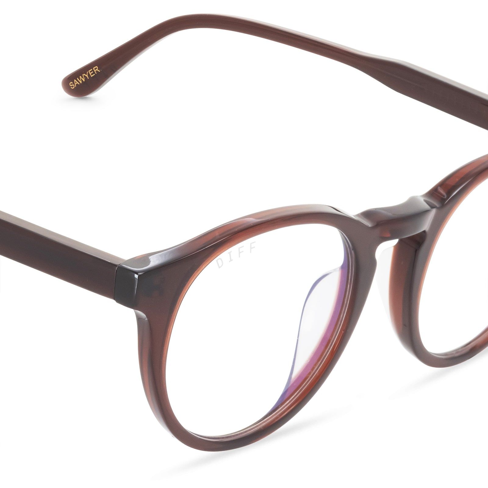 SAWYER - CHESTNUT CRYSTAL + BLUE LIGHT TECHNOLOGY GLASSES sold by Diff Eyewear product image thumbnail 3