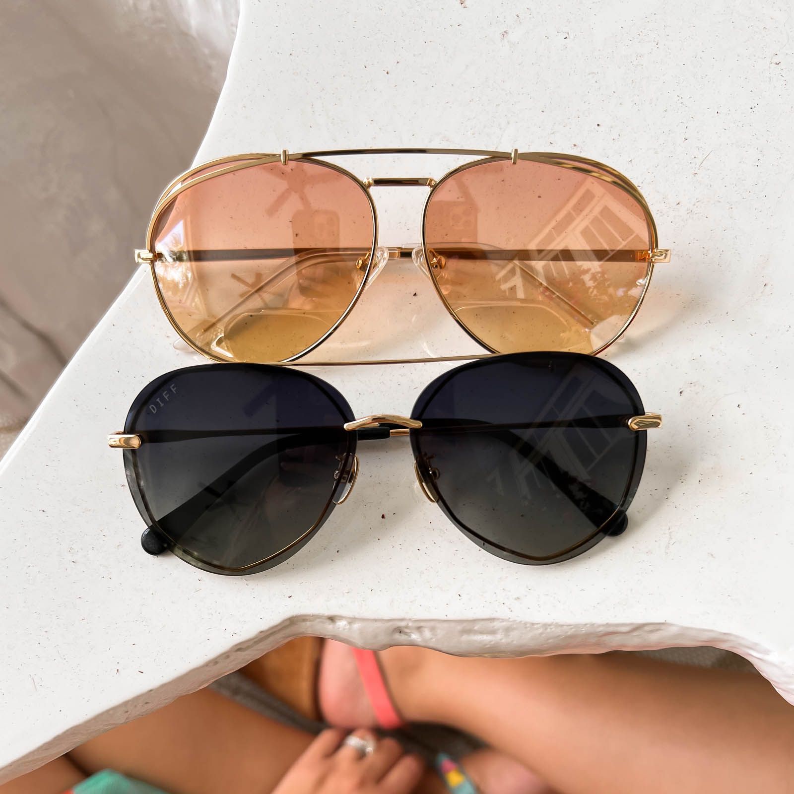 KOKO - GOLD + SUNSET GRADIENT FLASH SUNGLASSES sold by Diff Eyewear product image thumbnail 5