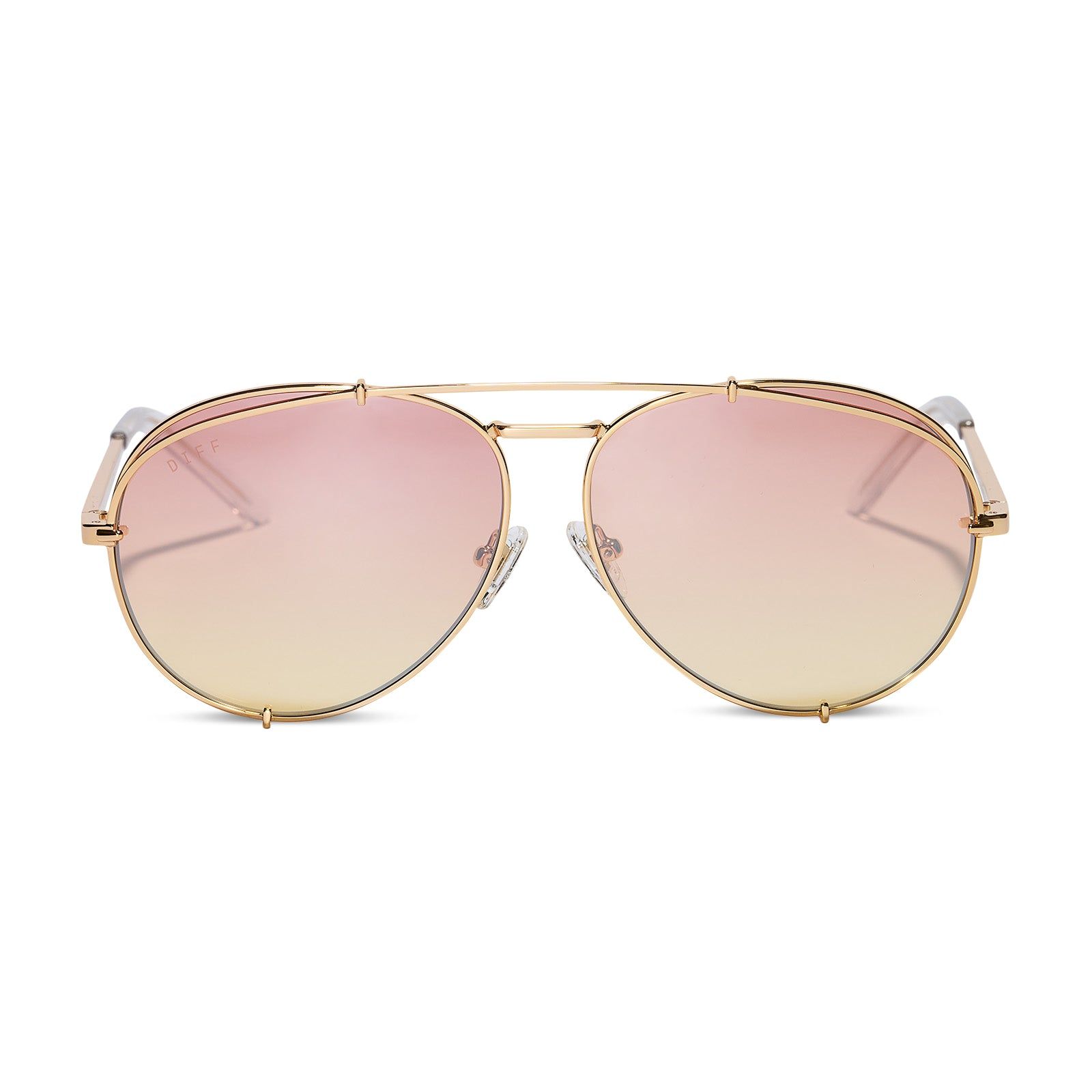 KOKO - GOLD + SUNSET GRADIENT FLASH SUNGLASSES sold by Diff Eyewear
