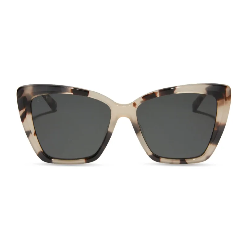 BECKY II - CREAM TORTOISE + GREY POLARIZED SUNGLASSES sold by Diff Eyewear