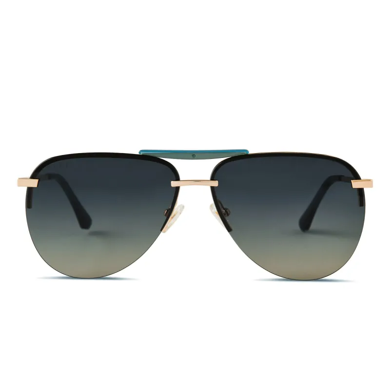 TAHOE - GOLD + BLUE GRADIENT POLARIZED SUNGLASSES sold by Diff Eyewear