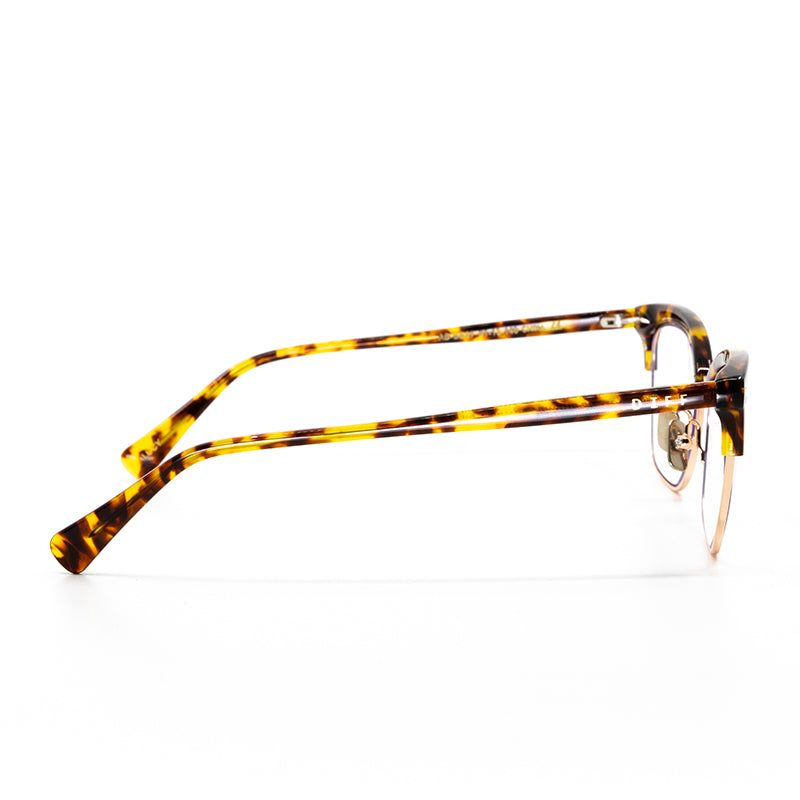 LUCY - GOLD AMBER TORTOISE + BLUE LIGHT TECHNOLOGY CLEAR GLASSES sold by Diff Eyewear product image thumbnail 3