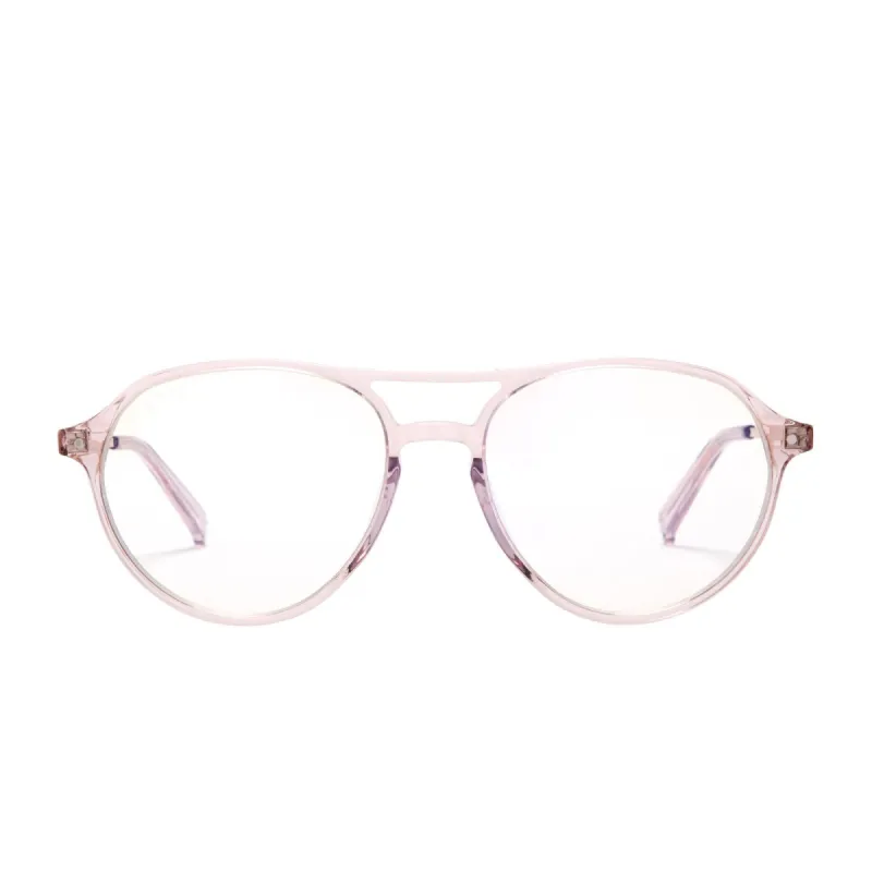 MILLER - LIGHT PINK CRYSTAL + BLUE LIGHT TECHNOLOGY GLASSES sold by Diff Eyewear