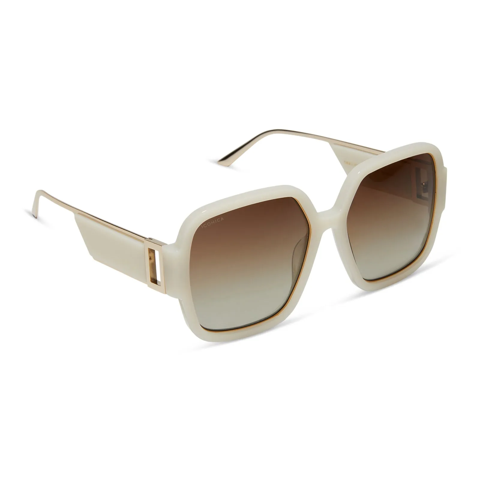 TINA II - MERINGUE + BROWN GRADIENT + POLARIZED SUNGLASSES sold by Diff Eyewear