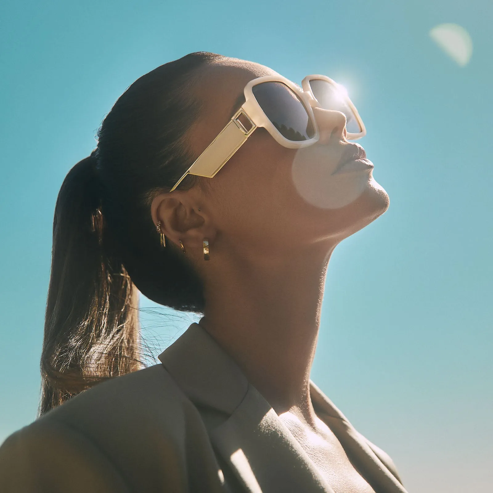 TINA II - MERINGUE + BROWN GRADIENT + POLARIZED SUNGLASSES sold by Diff Eyewear product image thumbnail 5