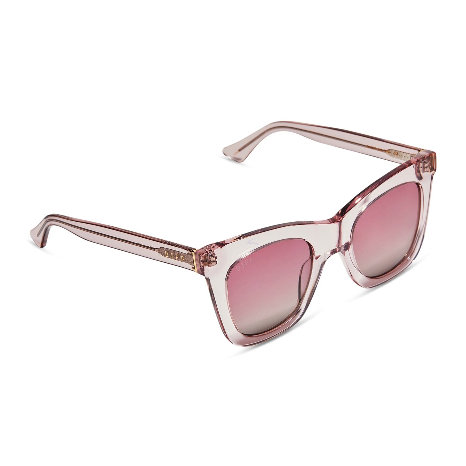 KAIA - LIGHT PINK CRYSTAL + WINE GRADIENT + POLARIZED SUNGLASSES sold by Diff Eyewear product image thumbnail 4