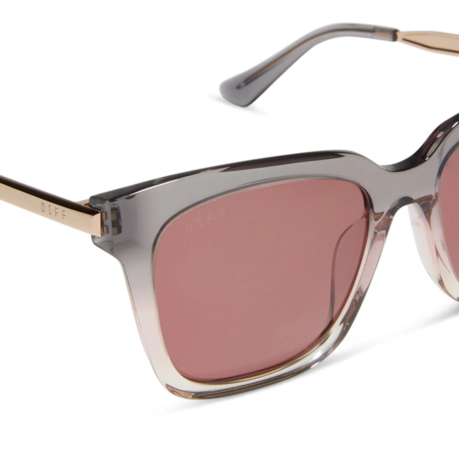 BELLA - SMOKE ROSE CRYSTAL OMBRE + MAUVE SUNGLASSES sold by Diff Eyewear product image thumbnail 4
