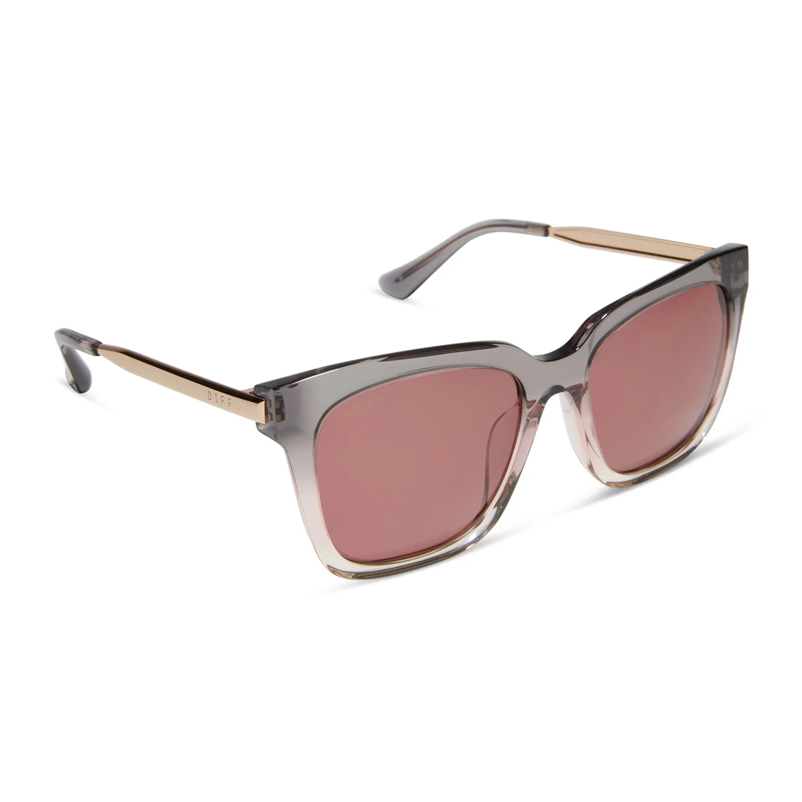 BELLA - SMOKE ROSE CRYSTAL OMBRE + MAUVE SUNGLASSES sold by Diff Eyewear product image thumbnail 2