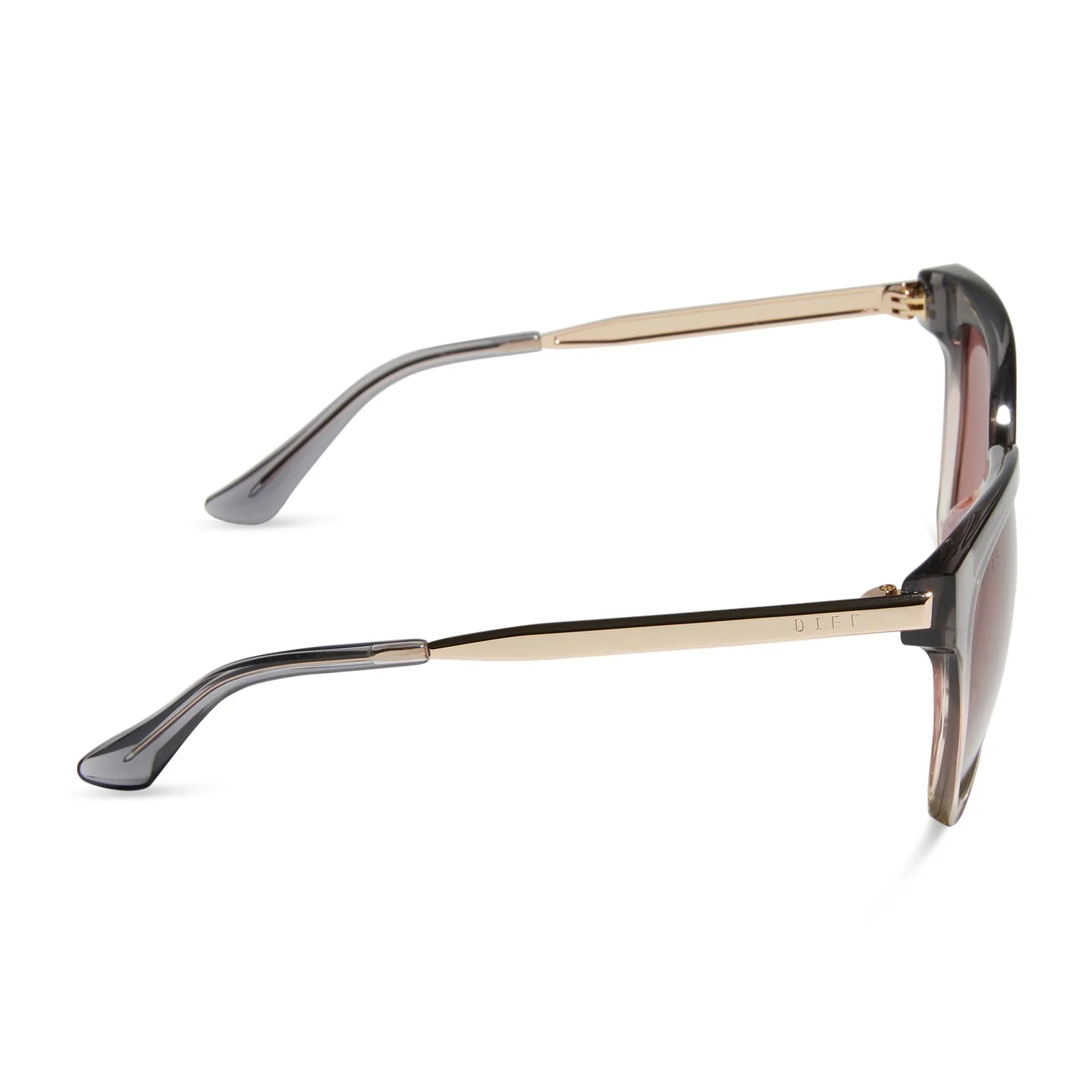 BELLA - SMOKE ROSE CRYSTAL OMBRE + MAUVE SUNGLASSES sold by Diff Eyewear product image thumbnail 3