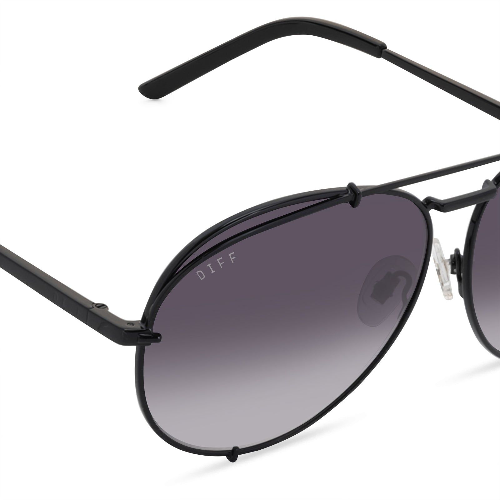 KOKO - BLACK + GREY GRADIENT SHARP SUNGLASSES sold by Diff Eyewear product image thumbnail 4