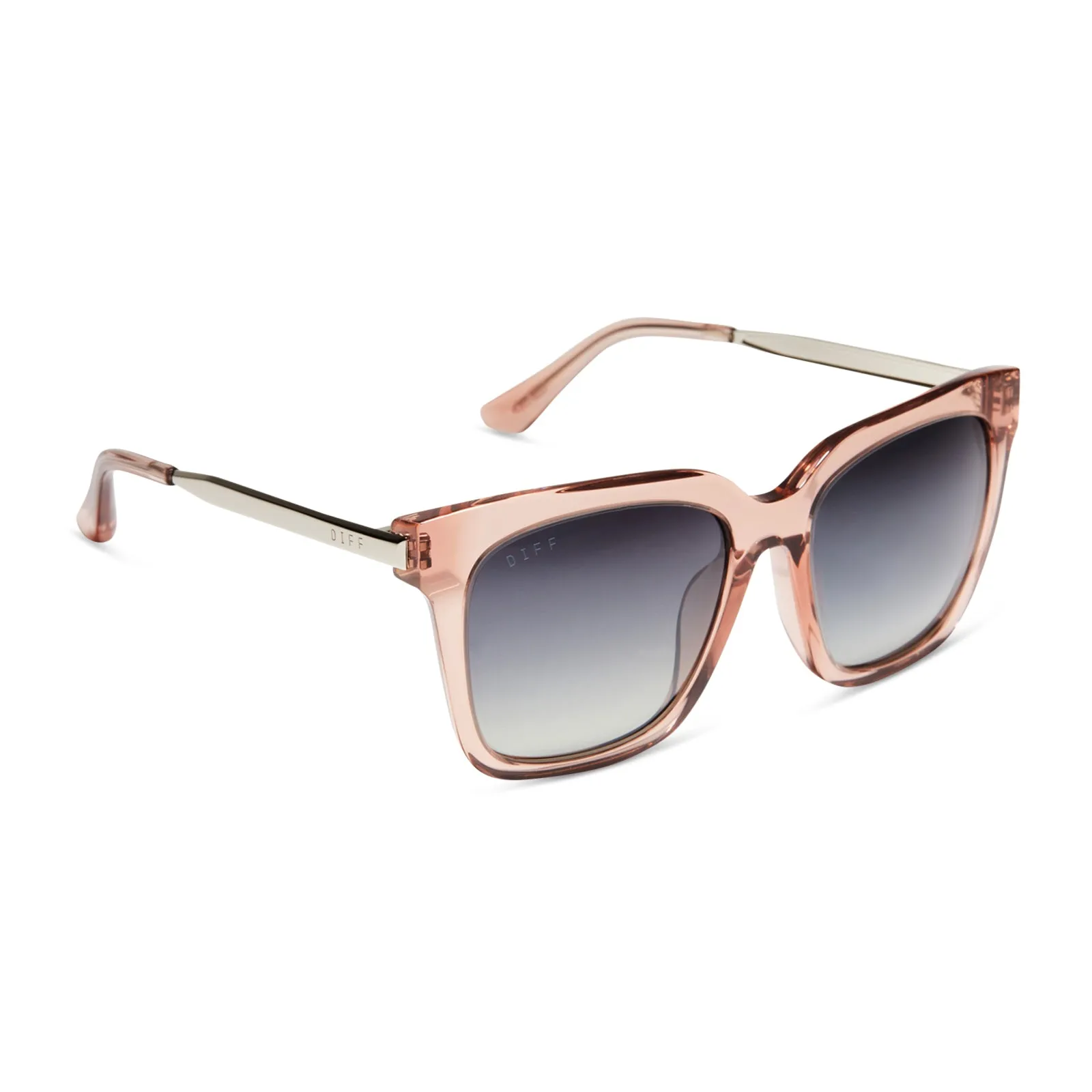 BELLA - ROSE STONE + GREY GRADIENT FLASH SUNGLASSES sold by Diff Eyewear product image thumbnail 2