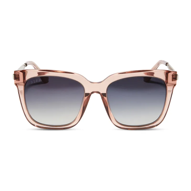 BELLA - ROSE STONE + GREY GRADIENT FLASH SUNGLASSES sold by Diff Eyewear