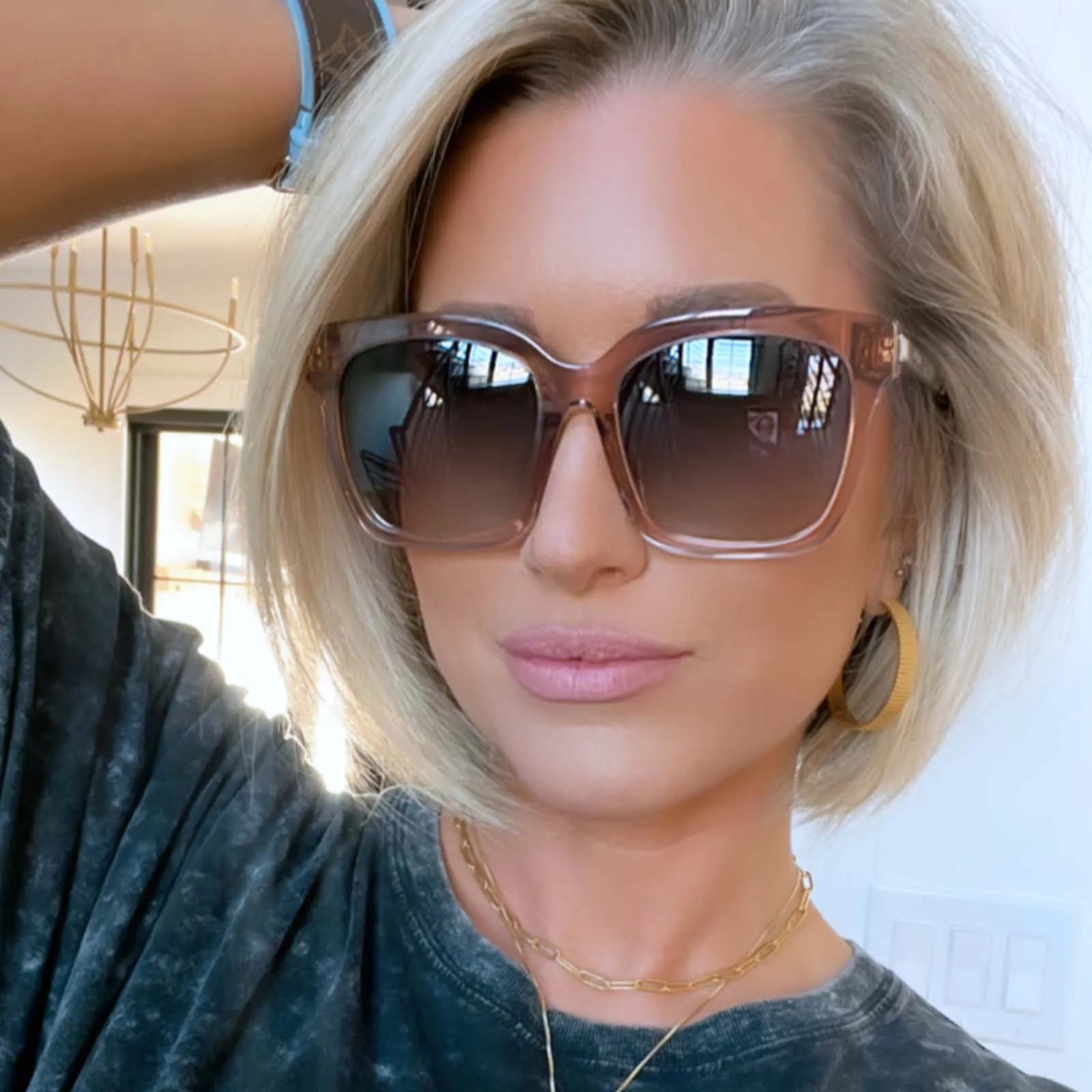 BELLA - ROSE STONE + GREY GRADIENT FLASH SUNGLASSES sold by Diff Eyewear product image thumbnail 5
