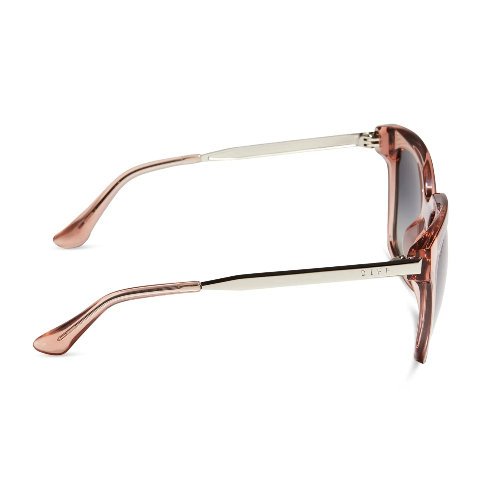 BELLA - ROSE STONE + GREY GRADIENT FLASH SUNGLASSES sold by Diff Eyewear product image thumbnail 3