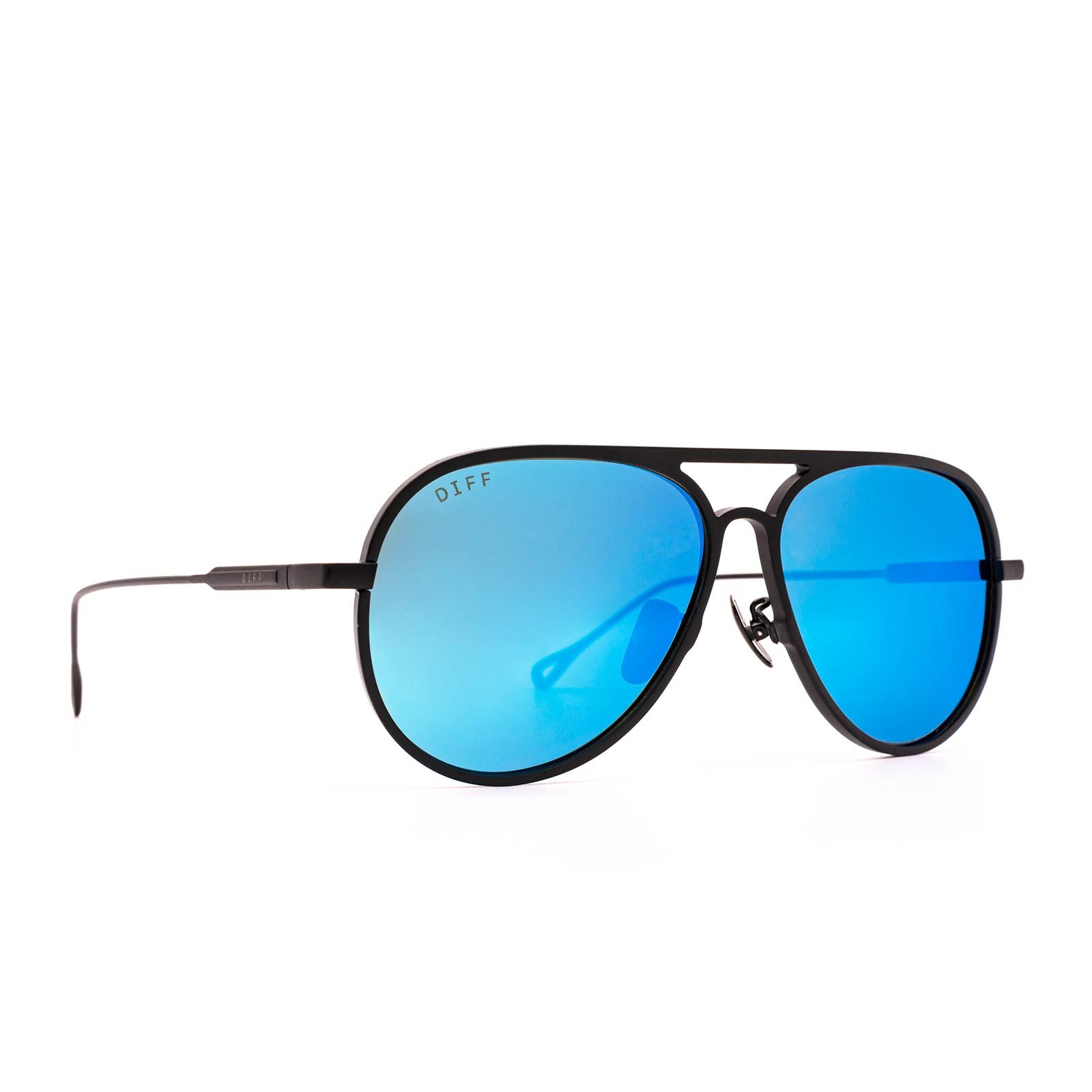 BLAKE - MATTE BLACK + BLUE MIRROR + POLARIZED SUNGLASSES sold by Diff Eyewear product image thumbnail 2