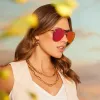 TAHOE - MATTE GOLD + SUNSET MIRROR + POLARIZED SUNGLASSES sold by Diff Eyewear