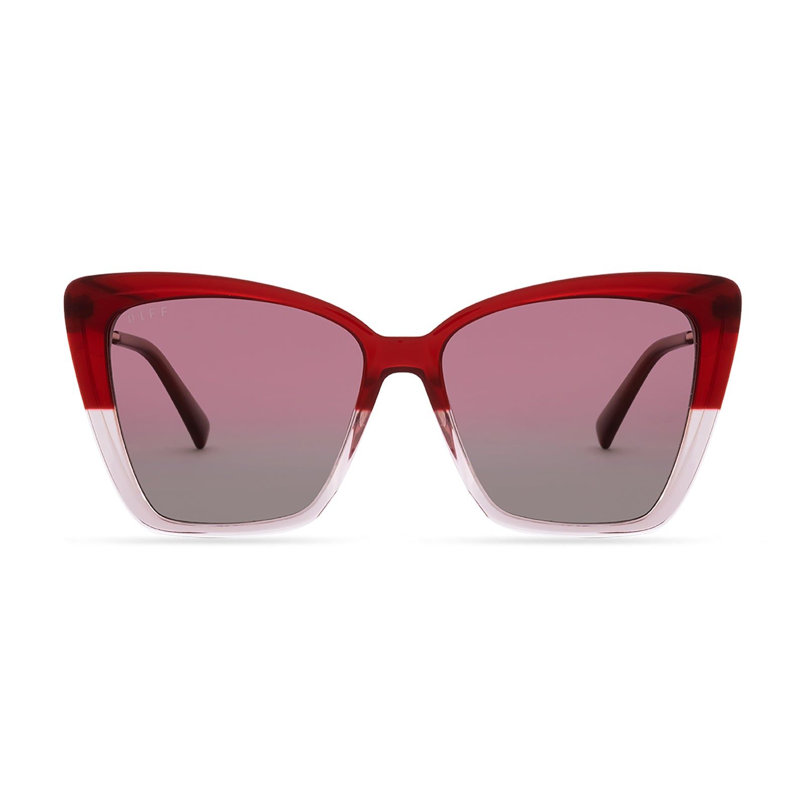 BECKY II - ROSEWOOD OMBRE + WINE GRADIENT SUNGLASSES sold by Diff Eyewear