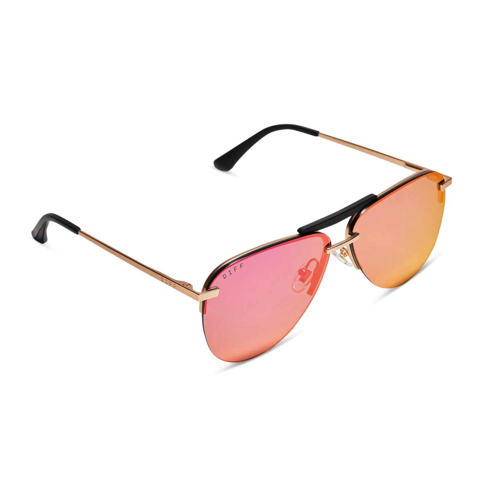 TAHOE - MATTE GOLD + SUNSET MIRROR + POLARIZED SUNGLASSES sold by Diff Eyewear product image thumbnail 4