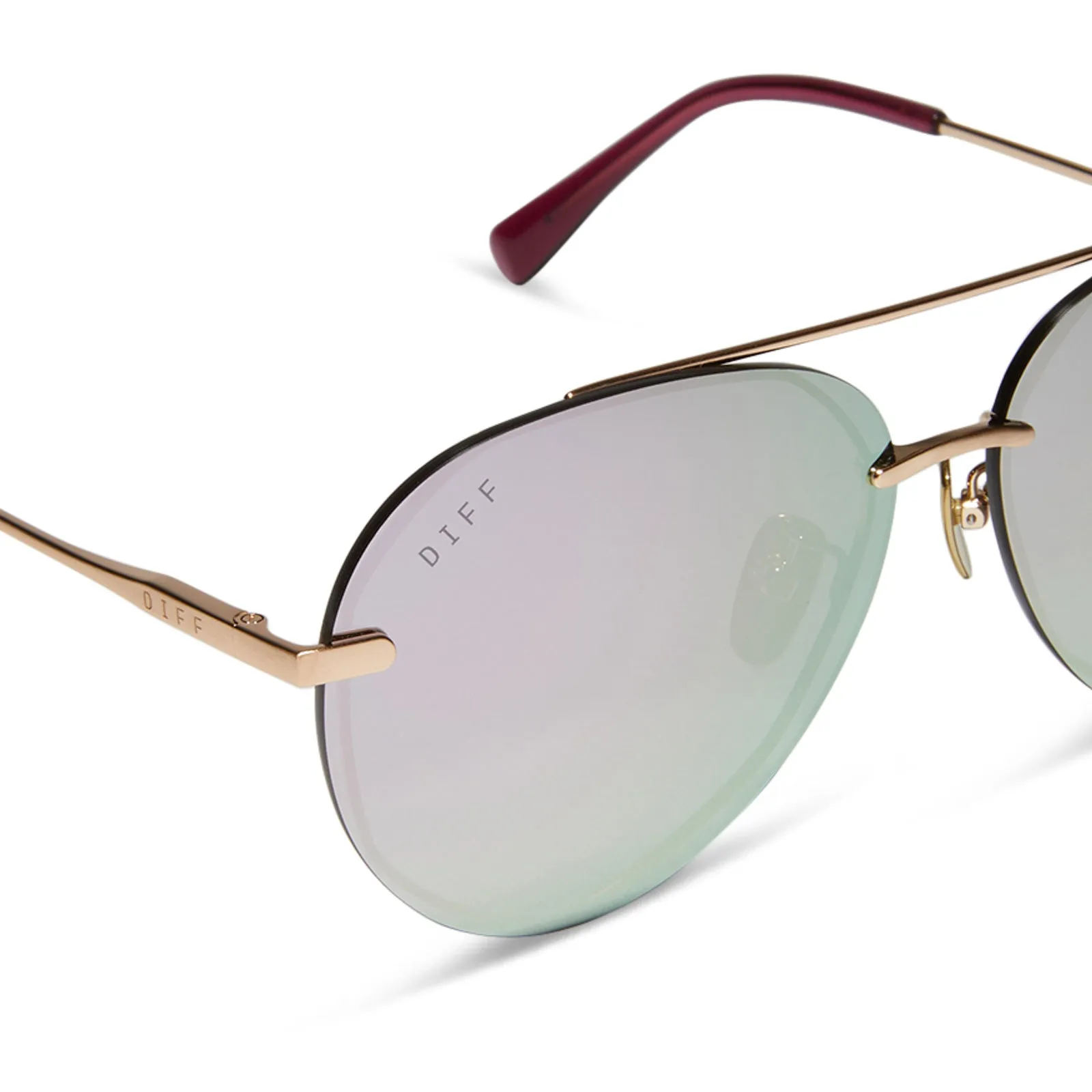 LENOX - BRUSHED GOLD + CHERRY BLOSSOM MIRROR SUNGLASSES sold by Diff Eyewear product image thumbnail 4