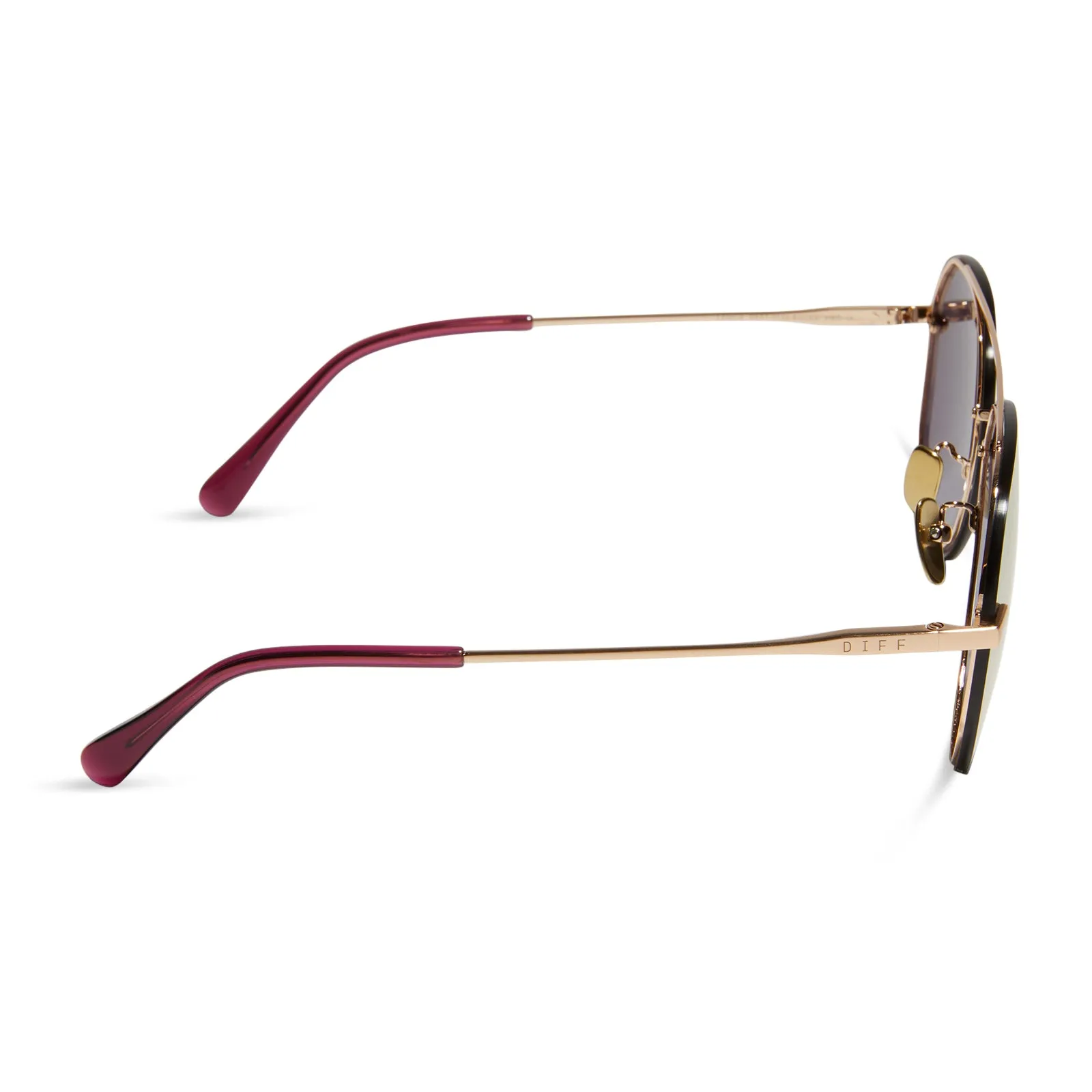 LENOX - BRUSHED GOLD + CHERRY BLOSSOM MIRROR SUNGLASSES sold by Diff Eyewear product image thumbnail 3