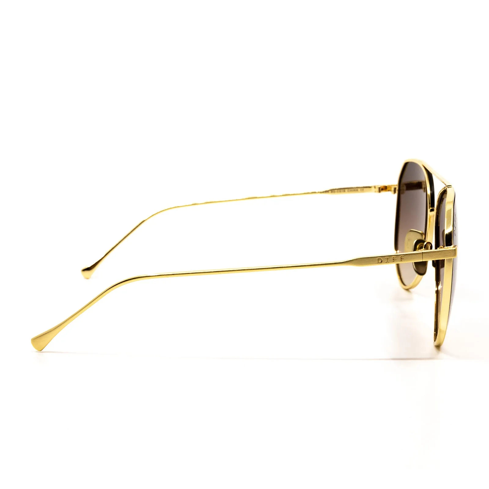 DASH - BRUSHED GOLD + COFFEE GRADIENT SUNGLASSES sold by Diff Eyewear product image thumbnail 3
