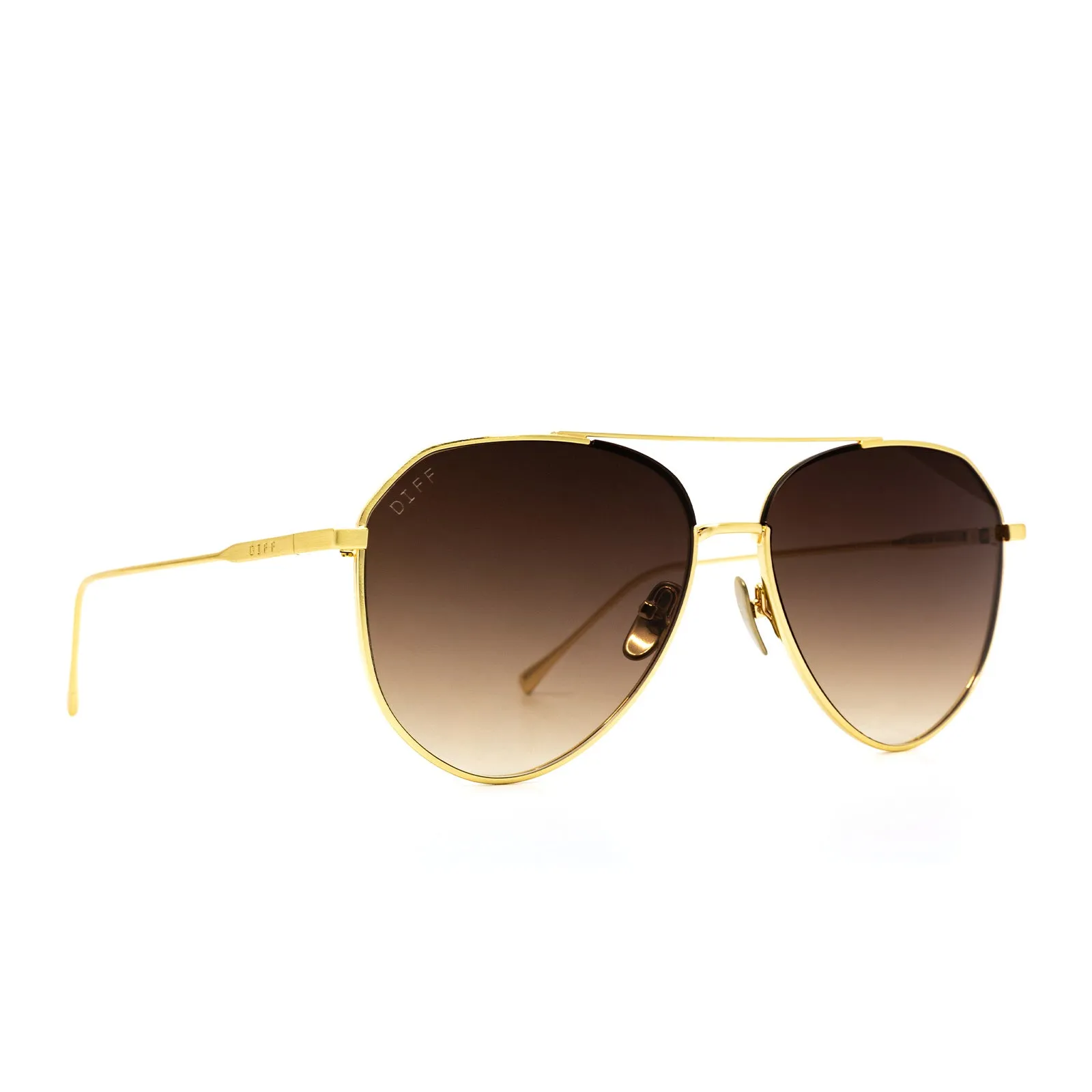 DASH - BRUSHED GOLD + COFFEE GRADIENT SUNGLASSES sold by Diff Eyewear product image thumbnail 2