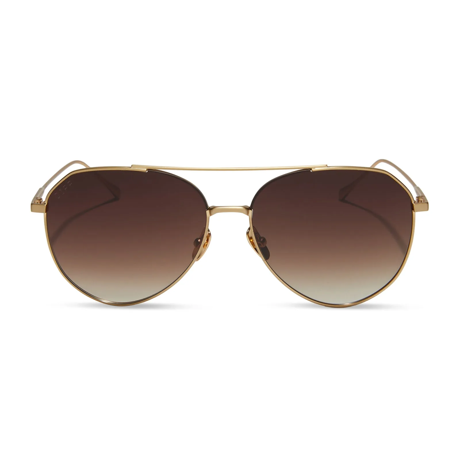 DASH - BRUSHED GOLD + COFFEE GRADIENT SUNGLASSES sold by Diff Eyewear