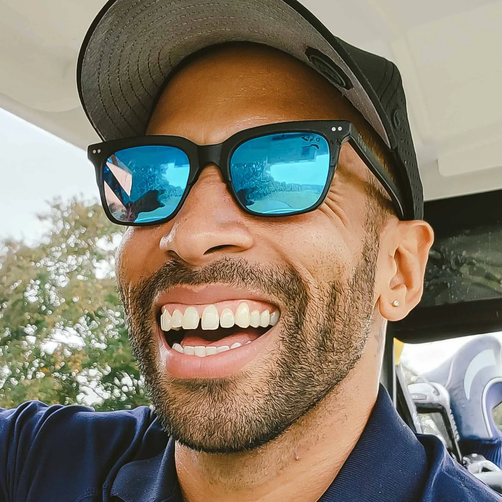 BILLIE - MATTE BLACK + BLUE MIRROR SUNGLASSES sold by Diff Eyewear product image thumbnail 5