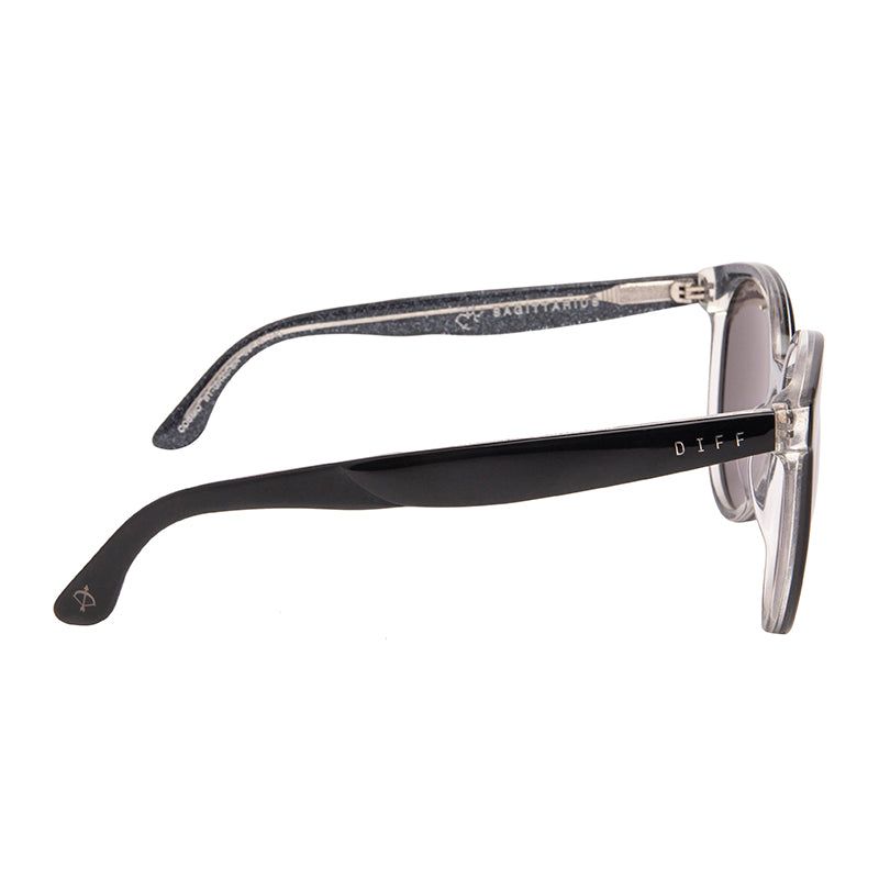 COSMO SAGITTARIUS - BLACK SILVER GLITTER + SMOKE SUNGLASSES sold by Diff Eyewear product image thumbnail 3