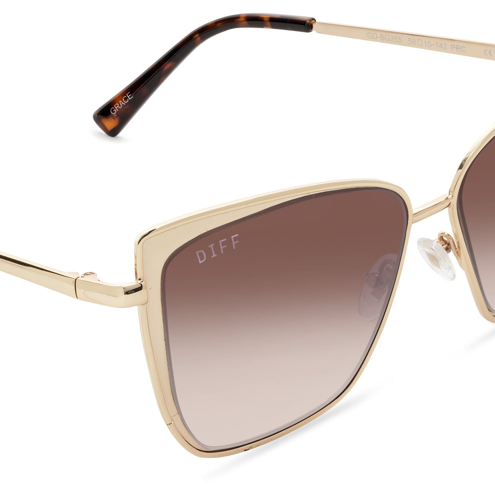 GRACE - GOLD + BROWN GRADIENT SUNGLASSES sold by Diff Eyewear product image thumbnail 4