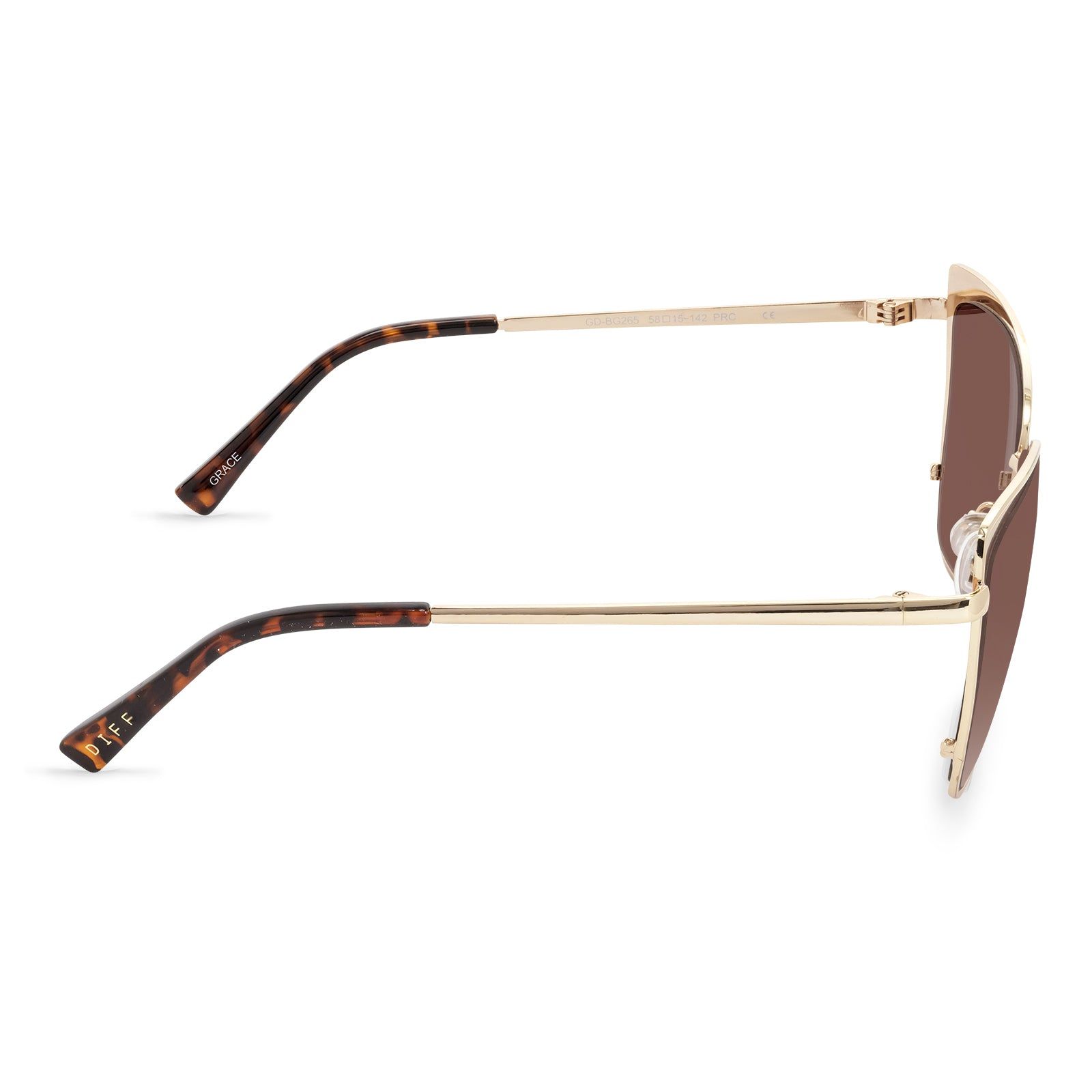 GRACE - GOLD + BROWN GRADIENT SUNGLASSES sold by Diff Eyewear product image thumbnail 3