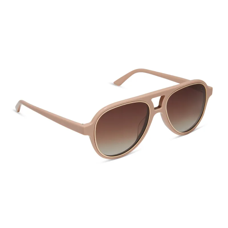 PIA - NUDE + BROWN GRADIENT + POLARIZED SUNGLASSES sold by Diff Eyewear