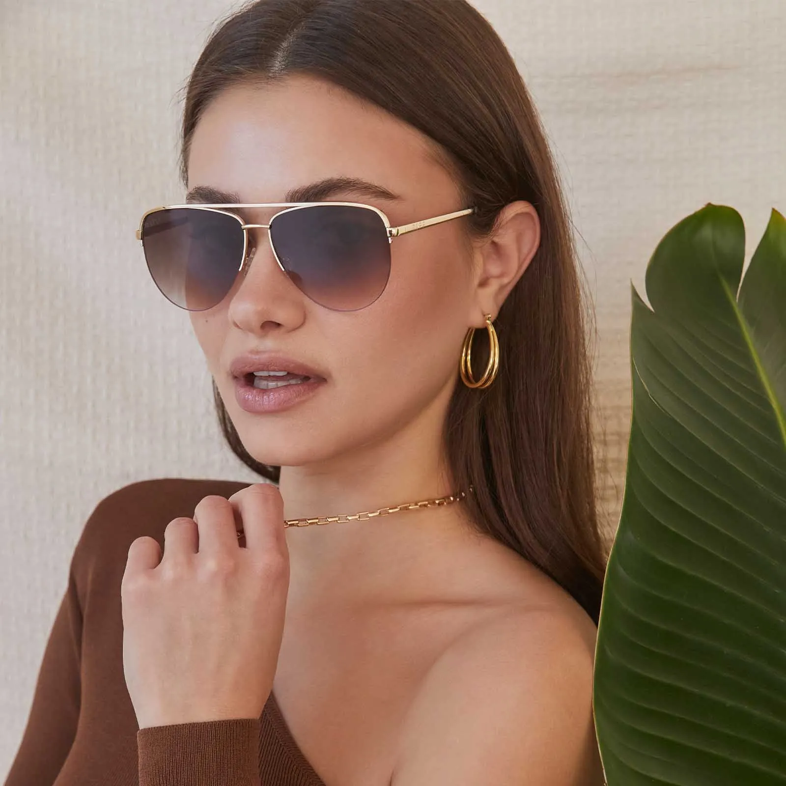 TATE - GOLD + BROWN GRADIENT POLARIZED SUNGLASSES sold by Diff Eyewear product image thumbnail 5