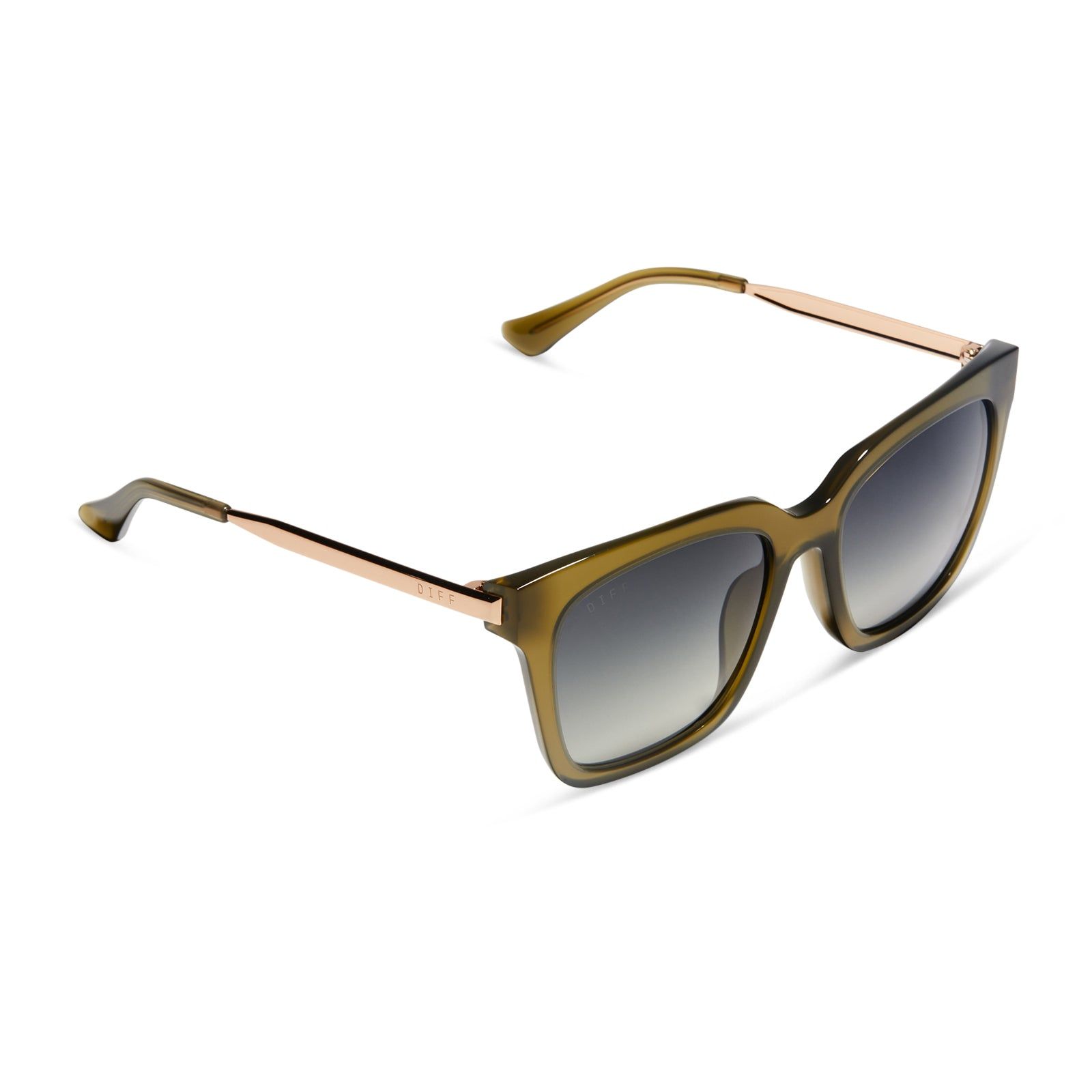 BELLA - RICH OLIVE + GREY GRADIENT SUNGLASSES sold by Diff Eyewear product image thumbnail 4