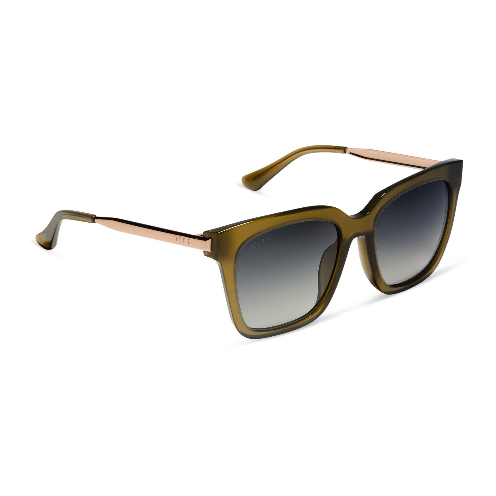 BELLA - RICH OLIVE + GREY GRADIENT SUNGLASSES sold by Diff Eyewear product image thumbnail 2