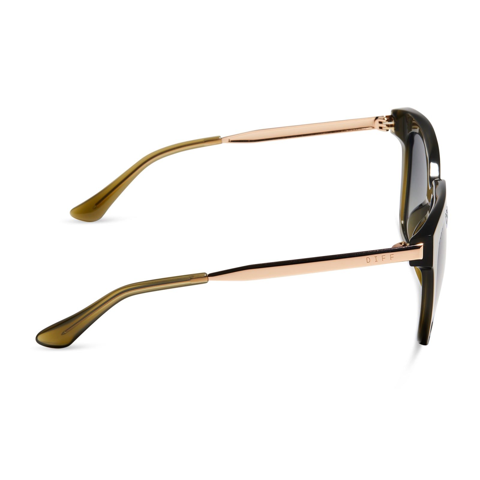 BELLA - RICH OLIVE + GREY GRADIENT SUNGLASSES sold by Diff Eyewear product image thumbnail 3