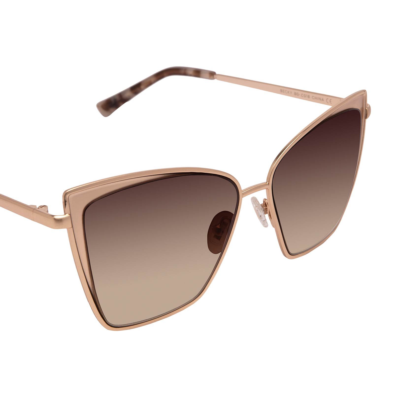 BECKY - BRUSHED GOLD MOCHA TORTOISE + COFFEE GRADIENT SUNGLASSES sold by Diff Eyewear product image thumbnail 5