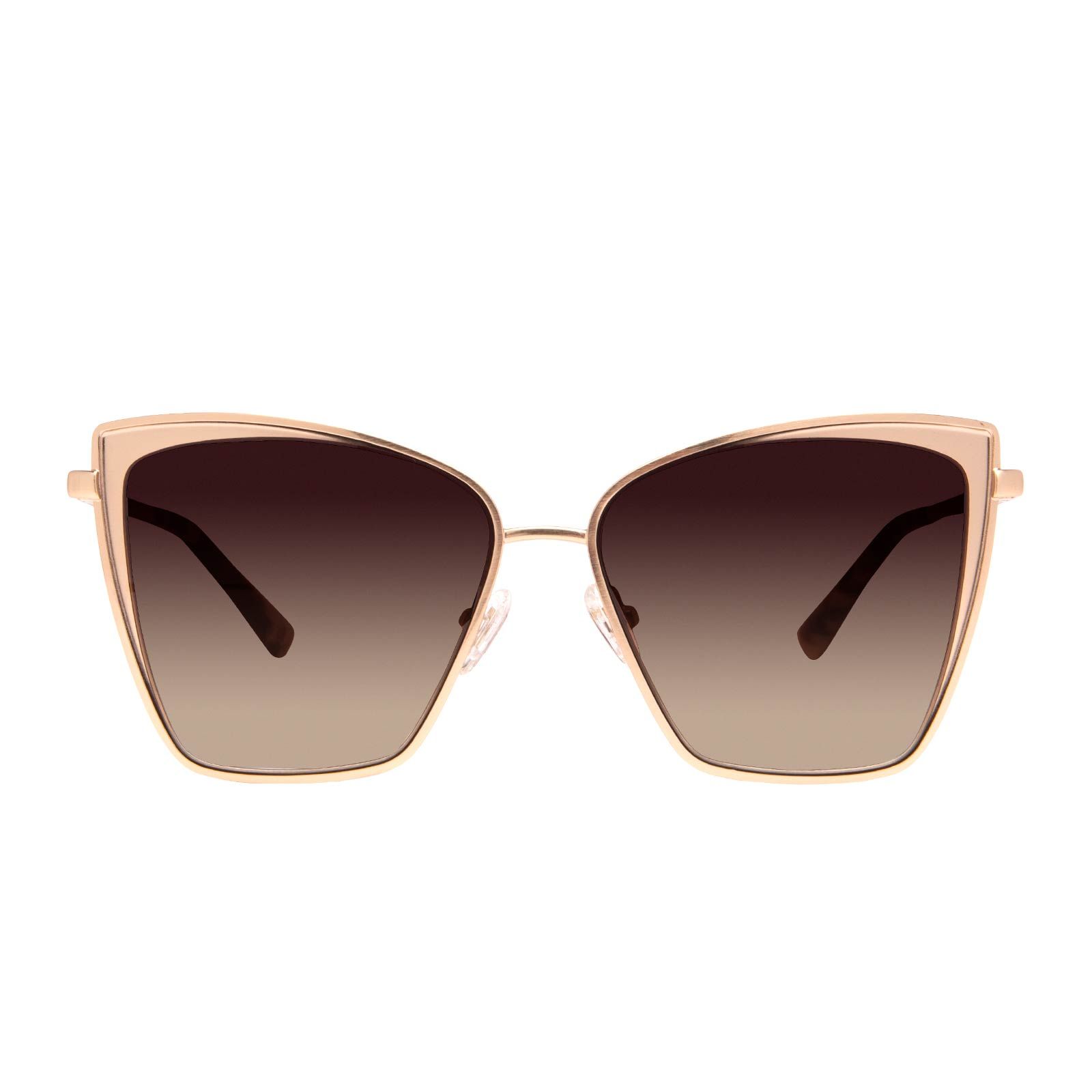 BECKY - BRUSHED GOLD MOCHA TORTOISE + COFFEE GRADIENT SUNGLASSES sold by Diff Eyewear
