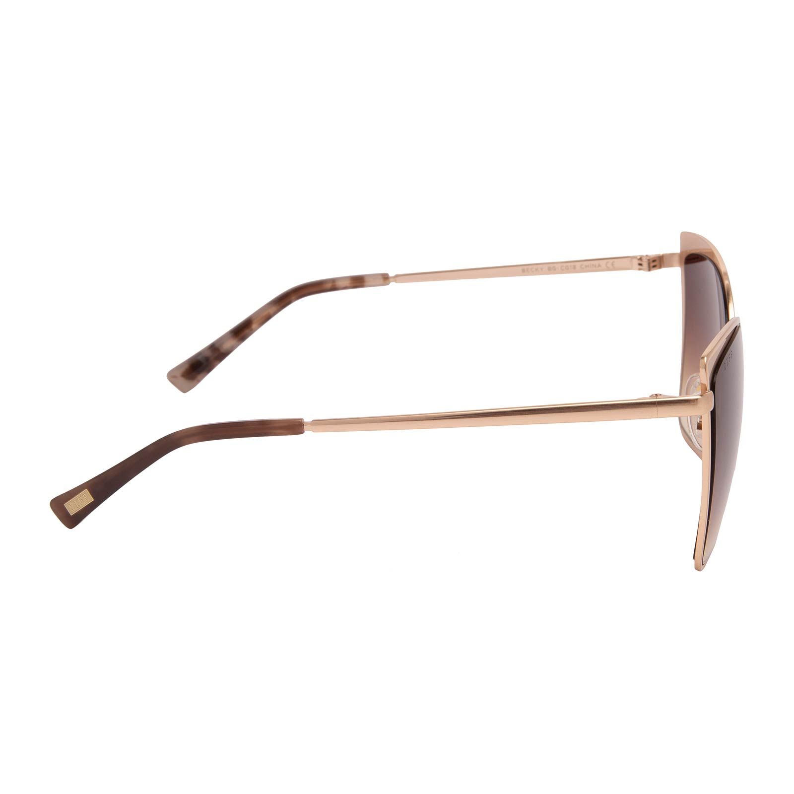 BECKY - BRUSHED GOLD MOCHA TORTOISE + COFFEE GRADIENT SUNGLASSES sold by Diff Eyewear product image thumbnail 3