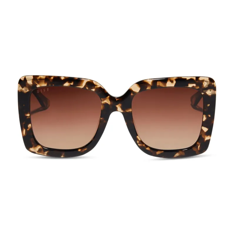 VANESSA - ESPRESSO TORTOISE + BROWN GRADIENT SUNGLASSES sold by Diff Eyewear