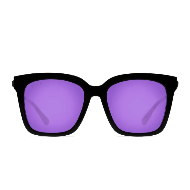 BELLA - BLACK + PURPLE MIRROR SUNGLASSES sold by Diff Eyewear