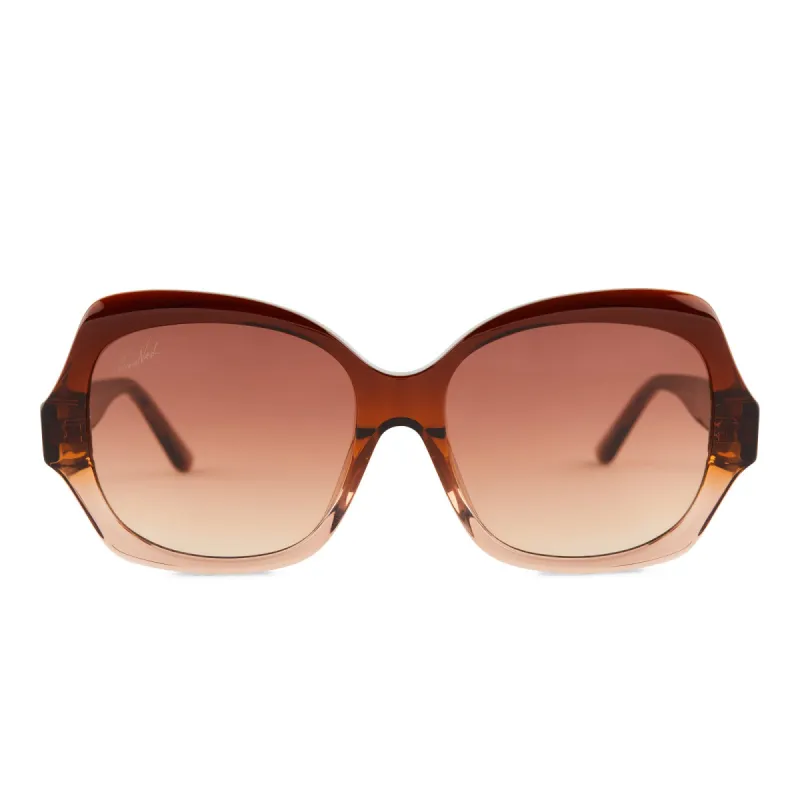 PATRICIA NASH - FARRAH + TAN-SAND OMBRE + BROWN GRADIENT SUNGLASSES sold by Diff Eyewear