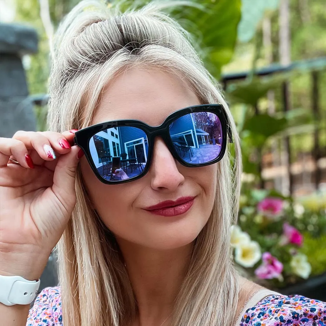 BELLA - BLACK + PURPLE MIRROR SUNGLASSES sold by Diff Eyewear product image thumbnail 4